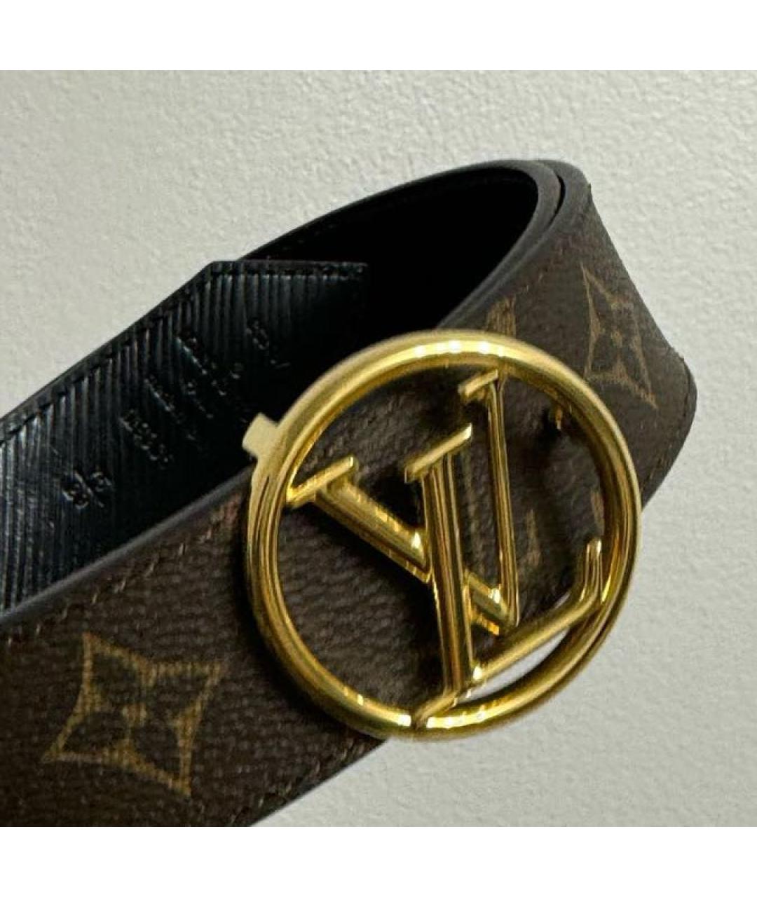 LOUIS VUITTON Черный кожаный ремень, фото 2