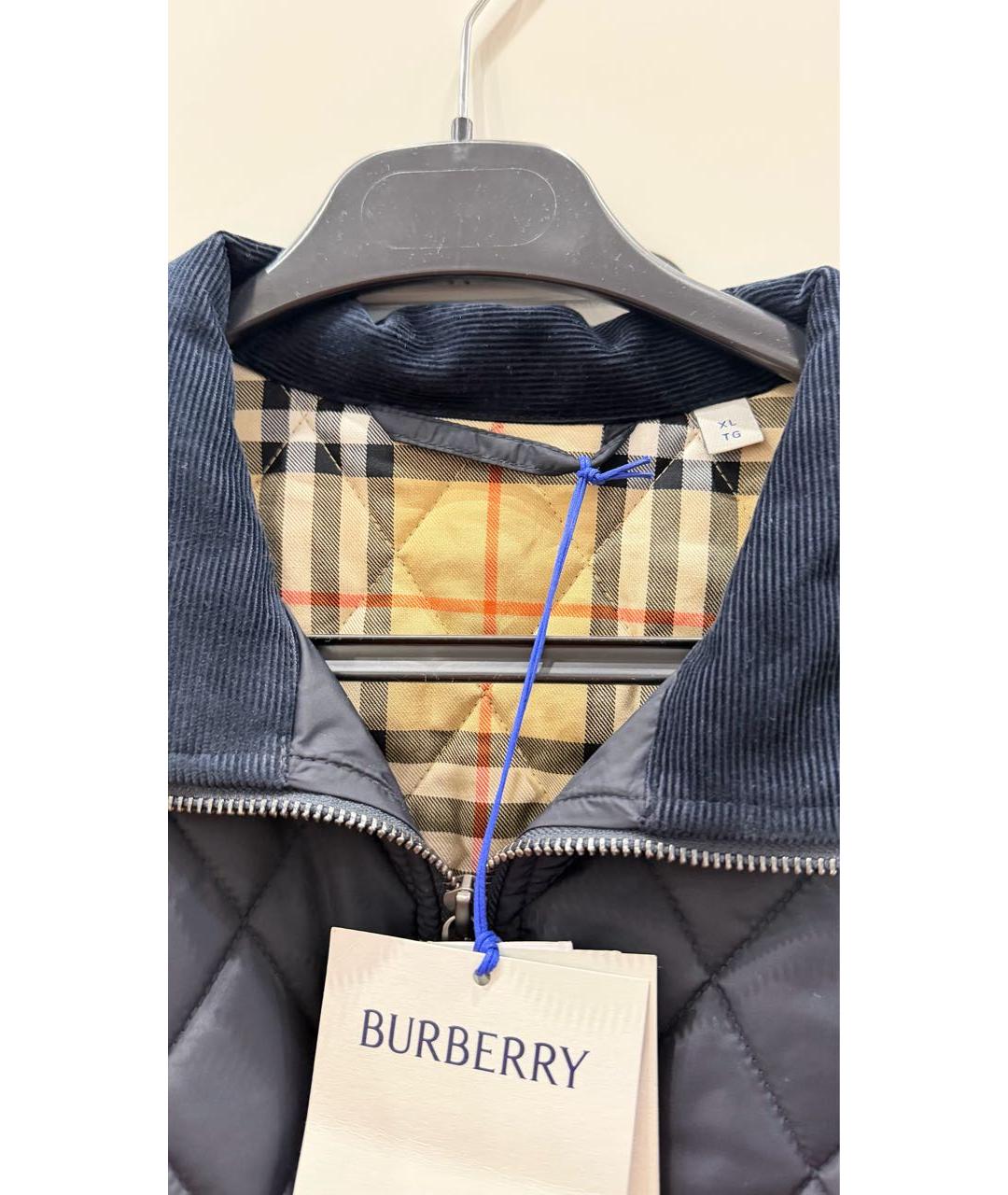 BURBERRY Темно-синяя полиамидовая куртка, фото 6