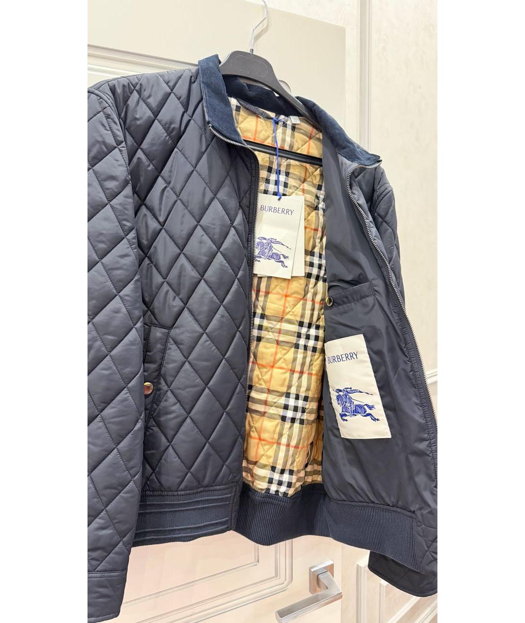 BURBERRY Темно-синяя полиамидовая куртка, фото 3