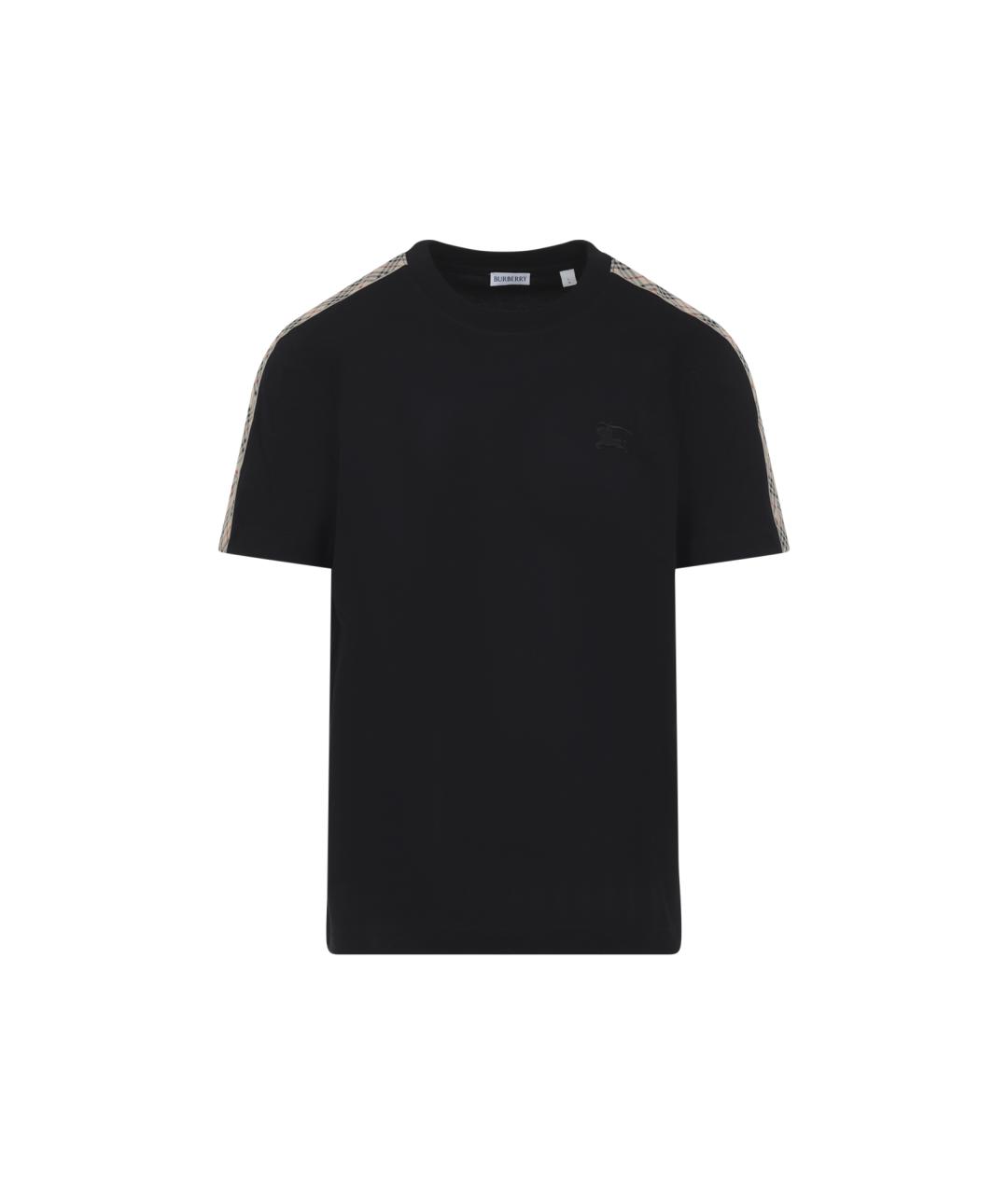 BURBERRY Черная хлопковая футболка, фото 1