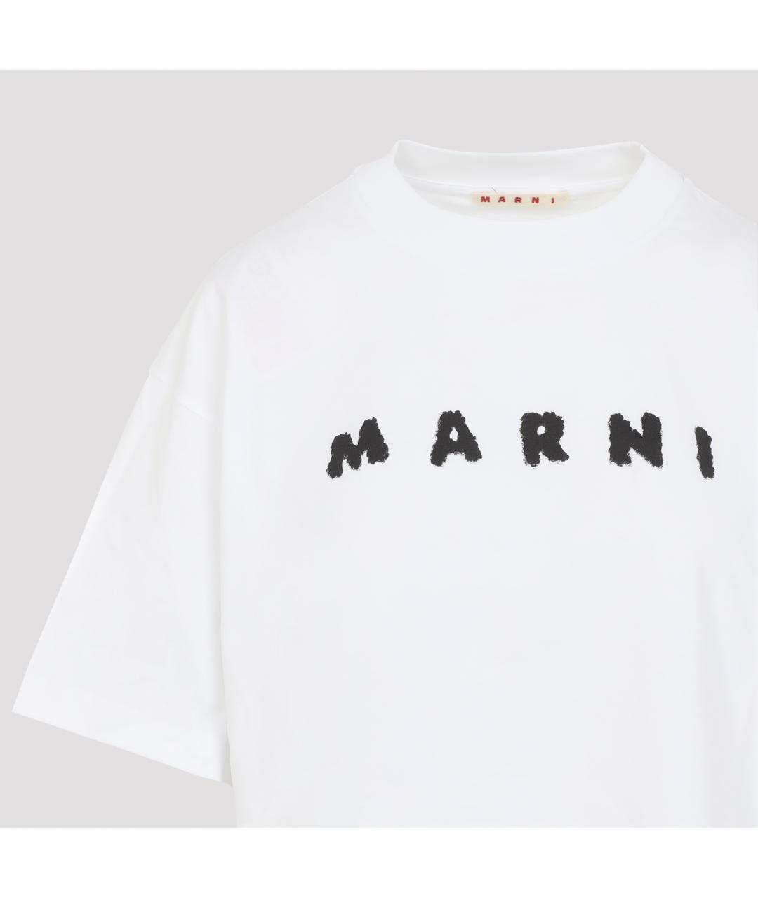MARNI Белая хлопковая футболка, фото 3