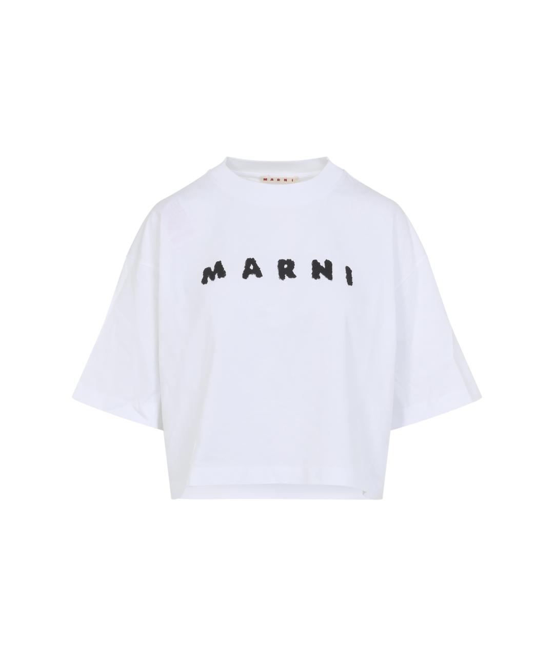 MARNI Белая хлопковая футболка, фото 1
