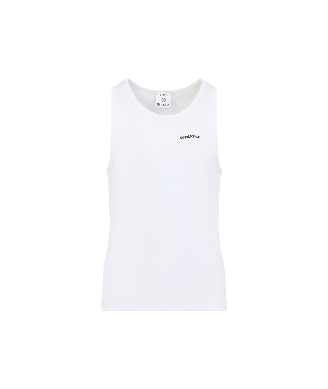 CASABLANCA Белая хлопковая майка, фото 1