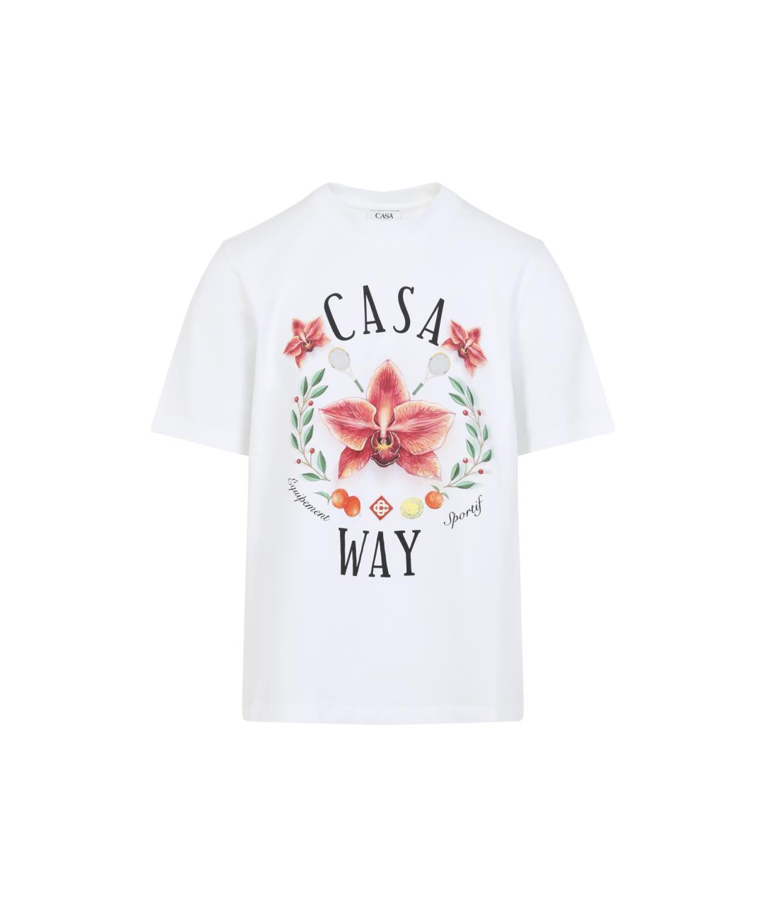 CASABLANCA Белая хлопковая футболка, фото 1