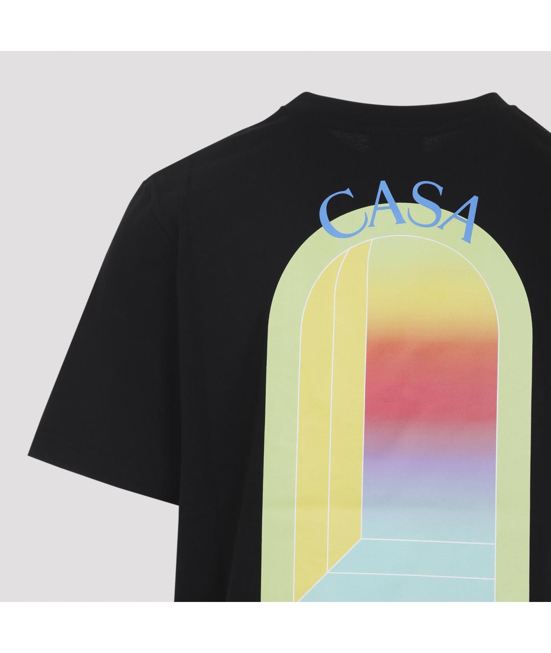 CASABLANCA Черная хлопковая футболка, фото 3