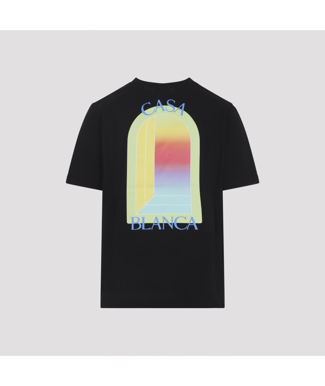 CASABLANCA Черная хлопковая футболка, фото 2