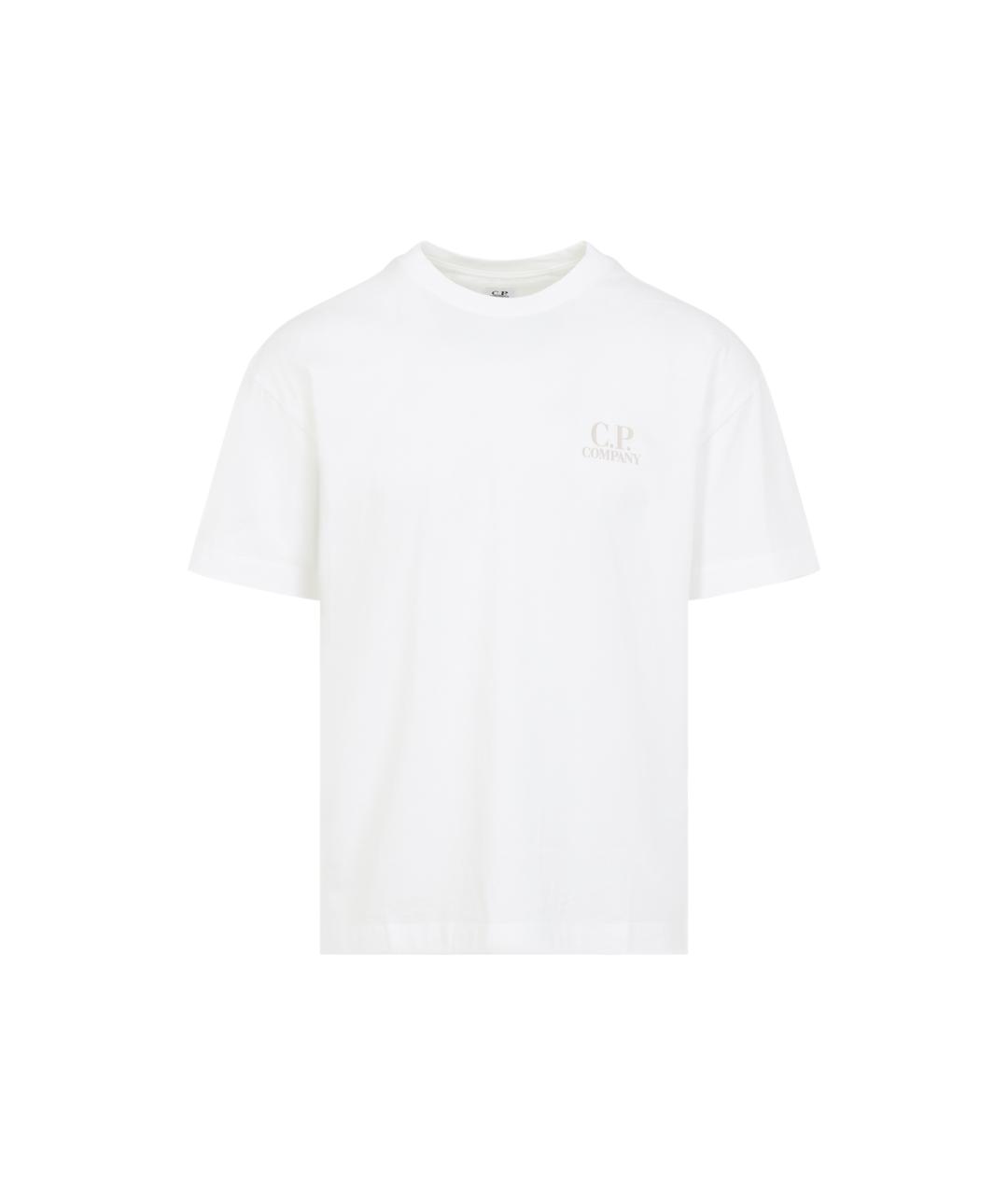 CP COMPANY Белая хлопковая футболка, фото 1