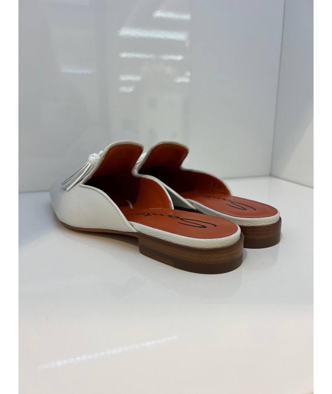 SANTONI Бежевые кожаные мюли, фото 3