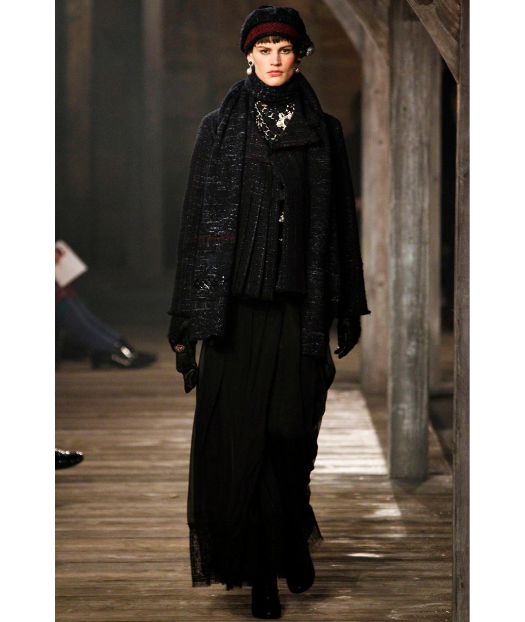 CHANEL Темно-синий твидовый жакет/пиджак, фото 2