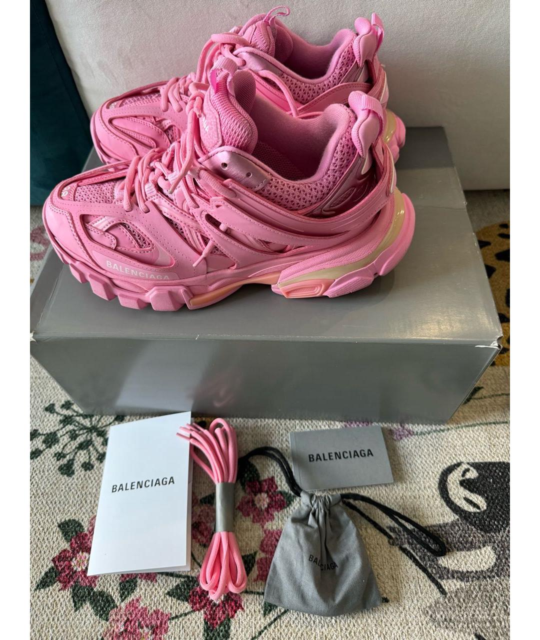 BALENCIAGA Розовые текстильные кроссовки, фото 6