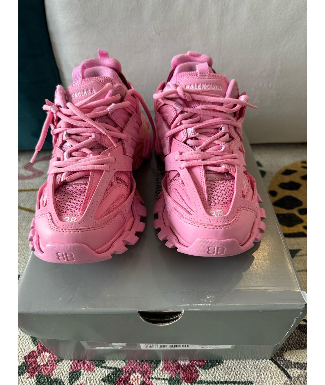 BALENCIAGA Розовые текстильные кроссовки, фото 2