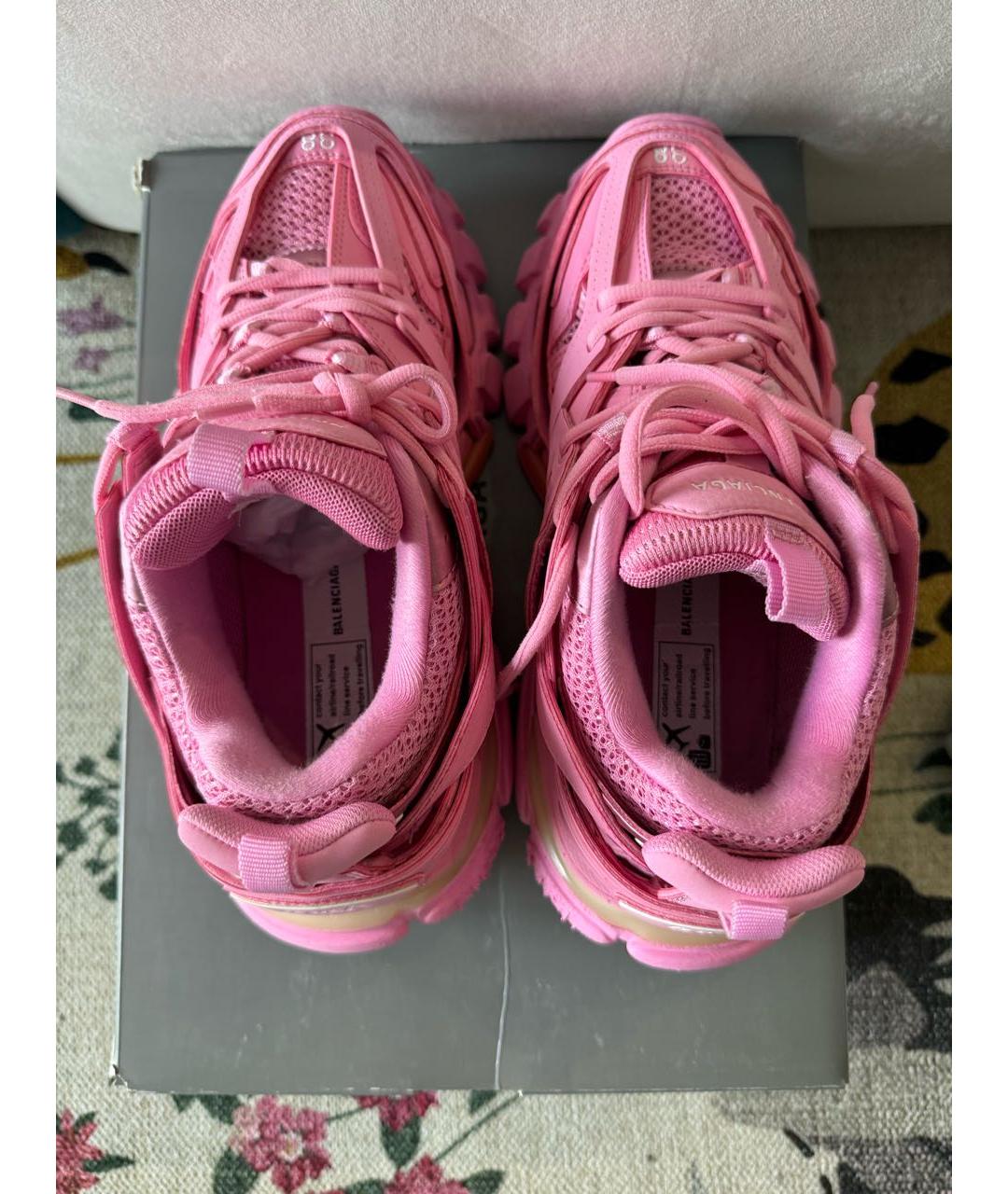 BALENCIAGA Розовые текстильные кроссовки, фото 3