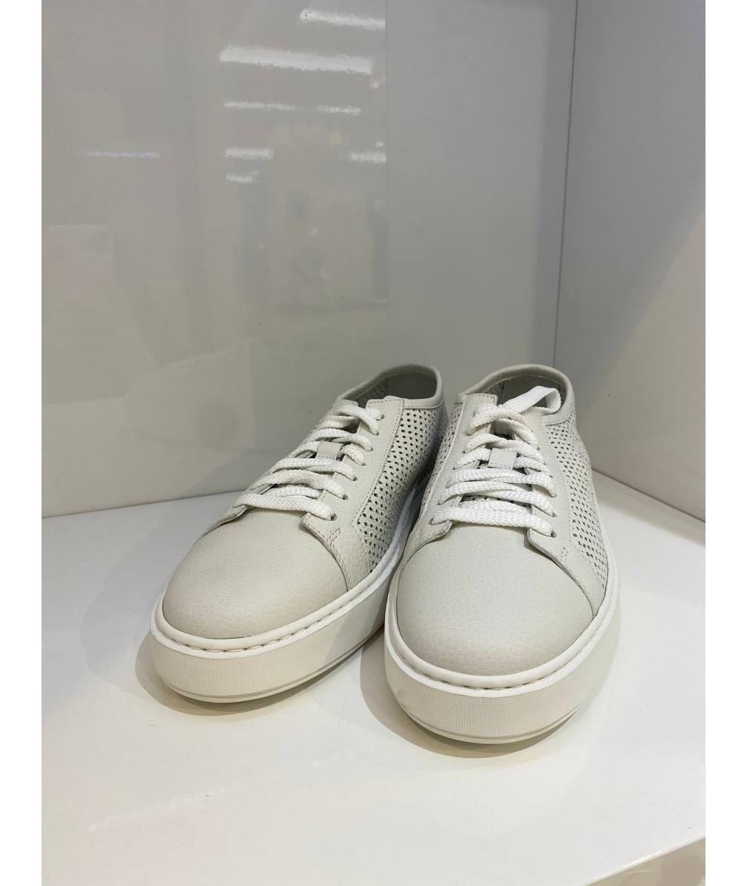 SANTONI Бежевые кожаные кеды, фото 2