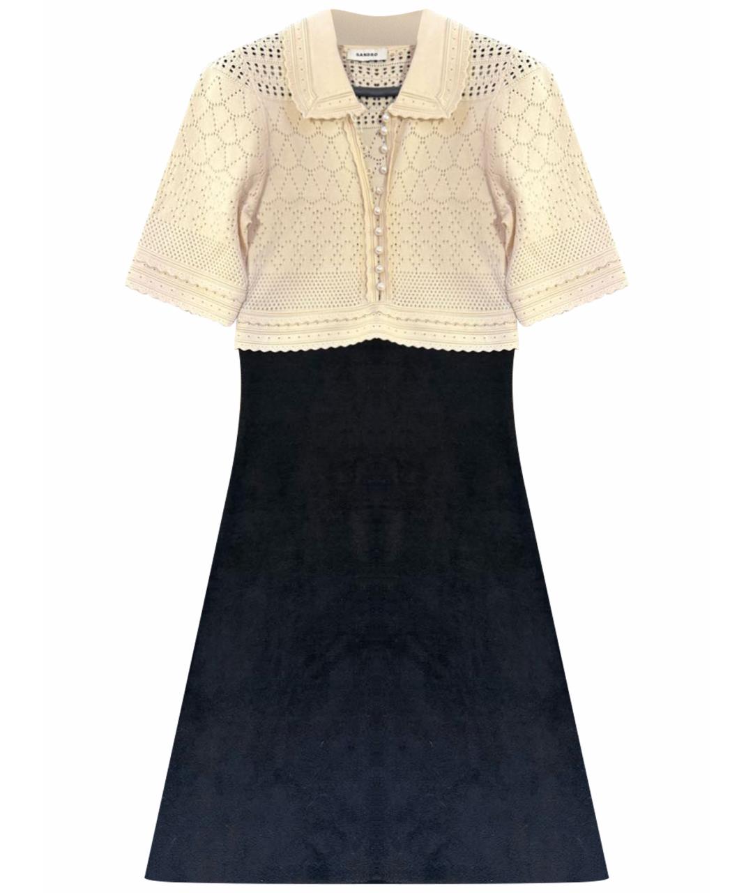 SANDRO Мульти велюровое повседневное платье, фото 1