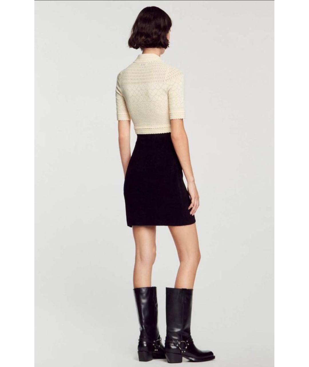 SANDRO Мульти велюровое повседневное платье, фото 7