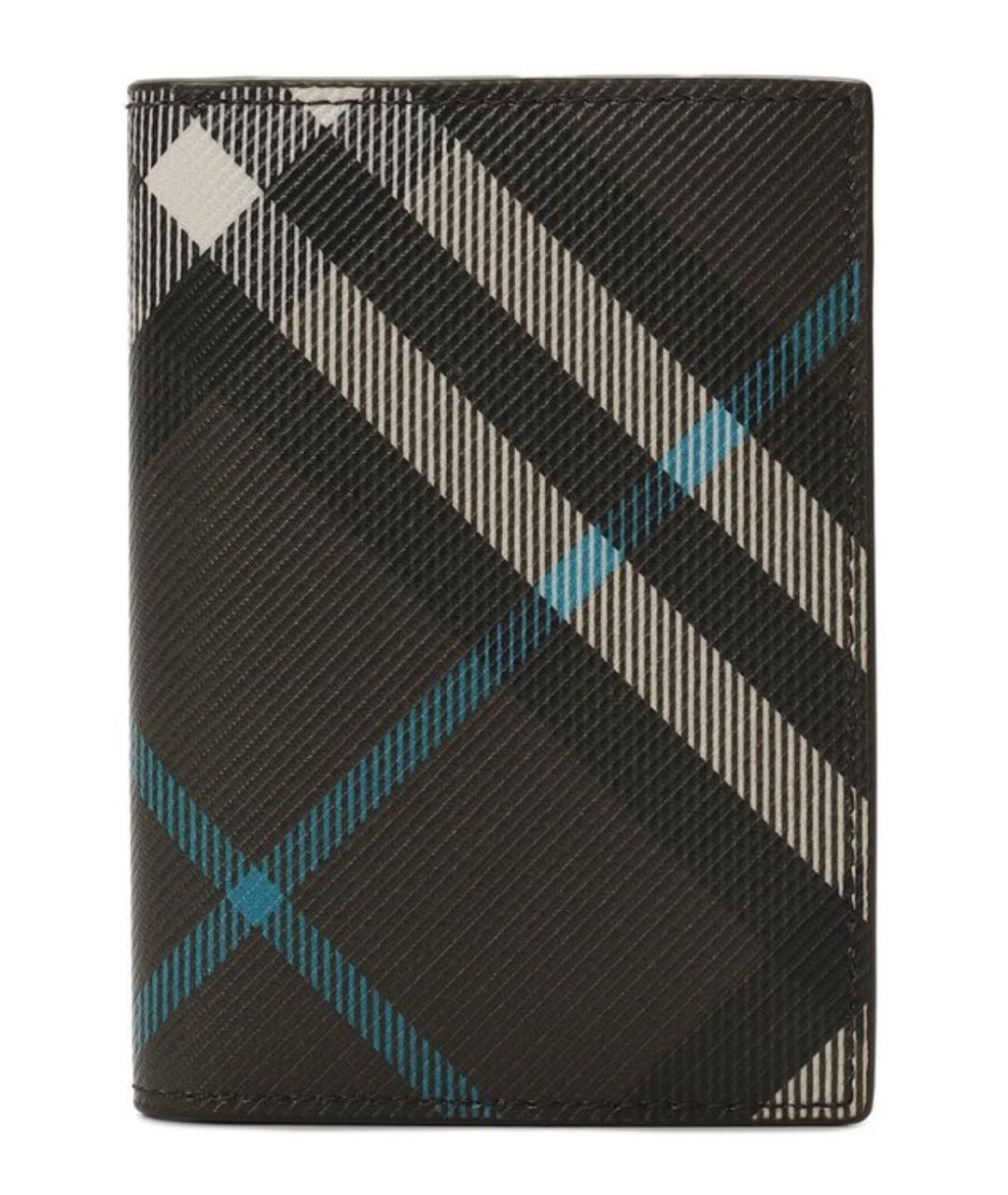 BURBERRY Черный кожаный кардхолдер, фото 1