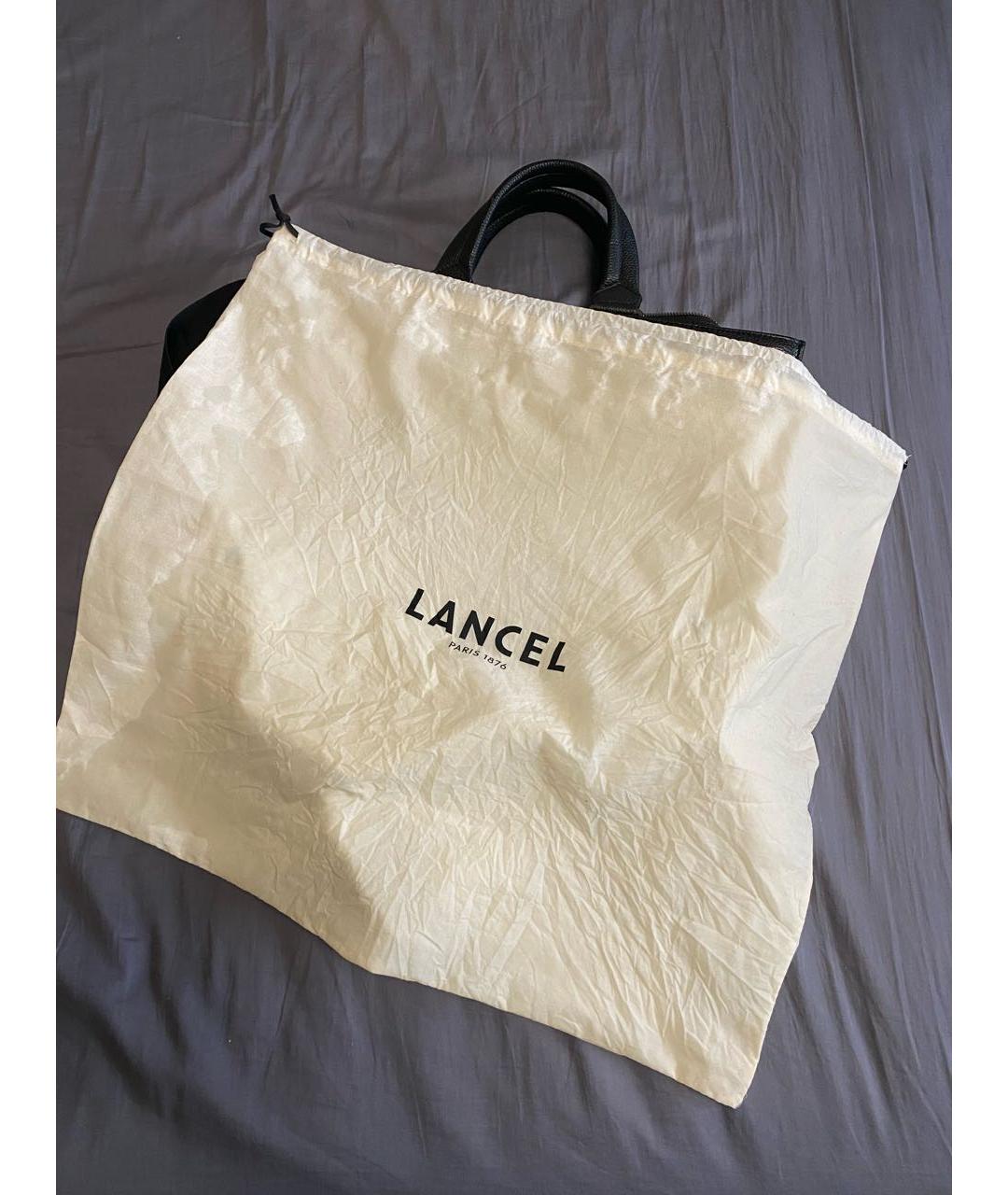 LANCEL Черный кожаный портфель, фото 6