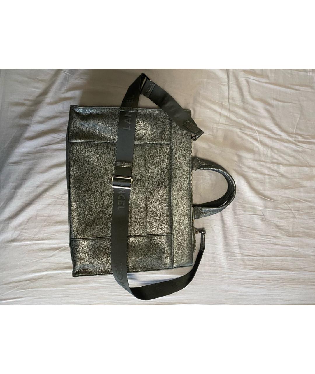 LANCEL Черный кожаный портфель, фото 4