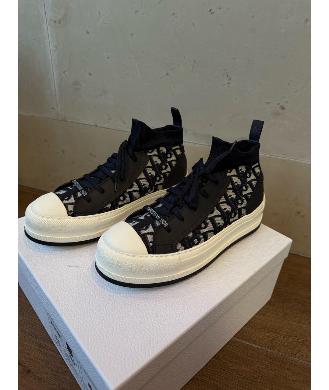 CHRISTIAN DIOR Темно-синие текстильные кеды, фото 3