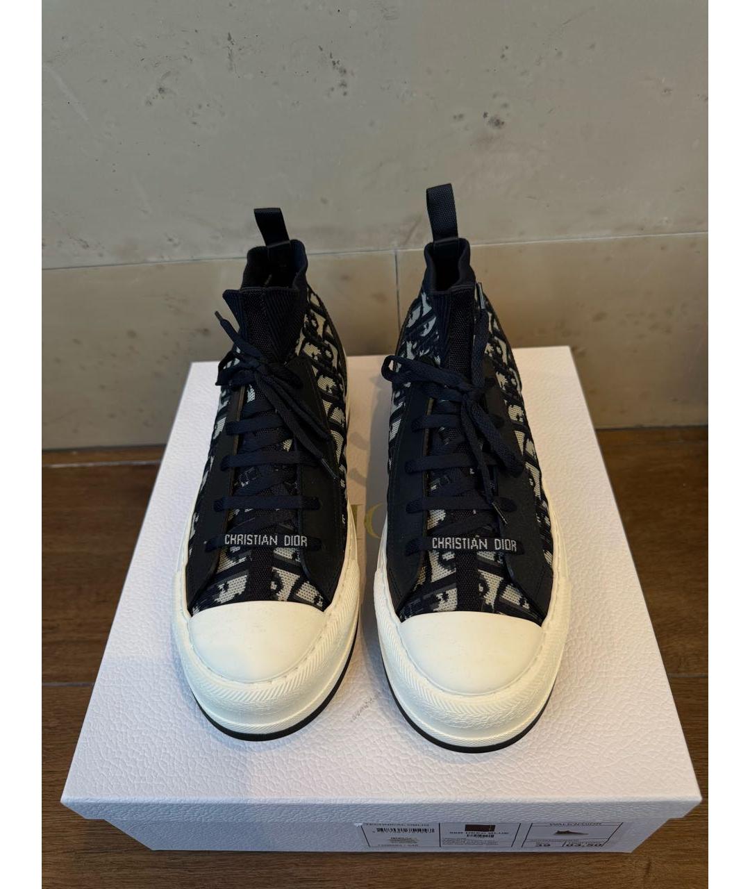 CHRISTIAN DIOR Темно-синие текстильные кеды, фото 2