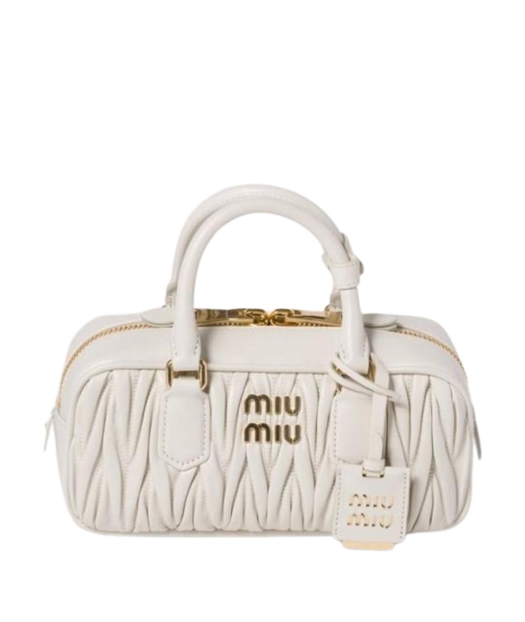 MIU MIU Бежевая кожаная сумка через плечо, фото 1