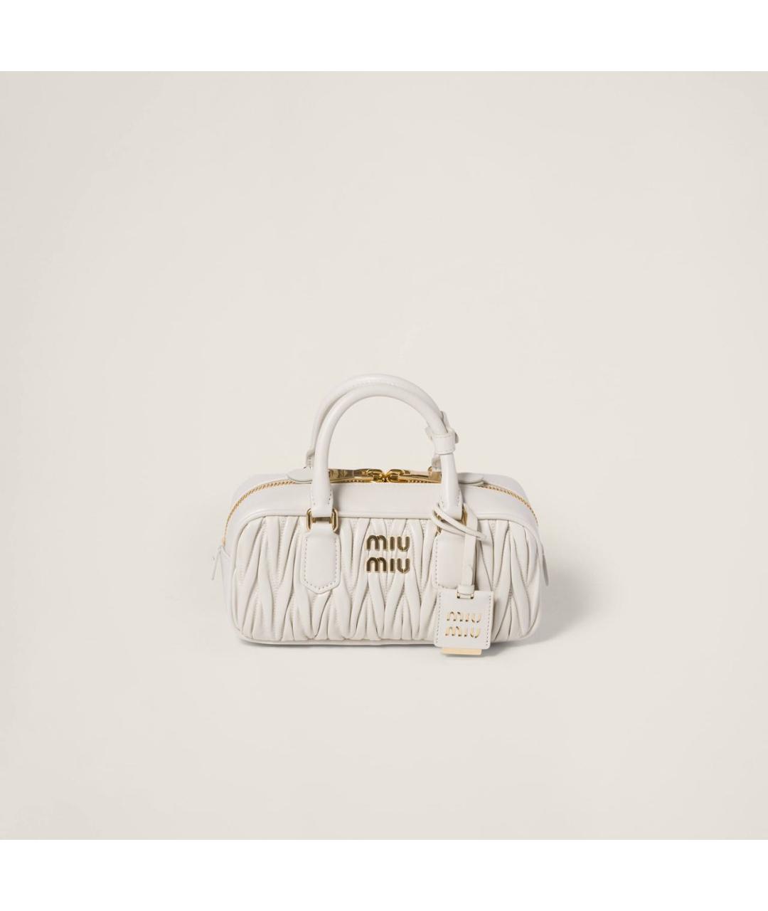 MIU MIU Бежевая кожаная сумка через плечо, фото 7