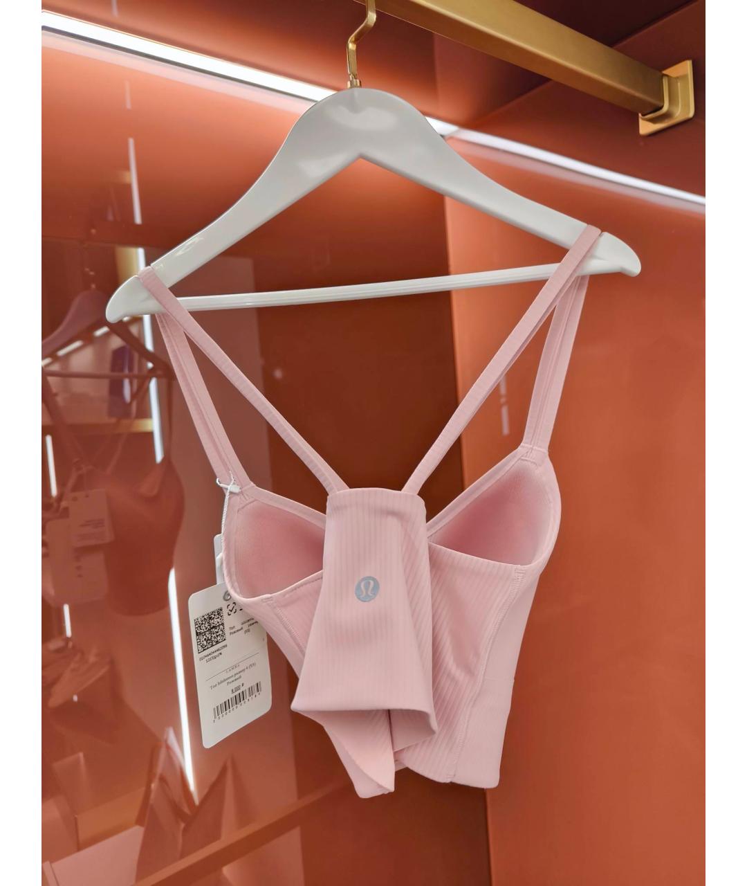 Lululemon Розовая синтетическая майка, фото 2