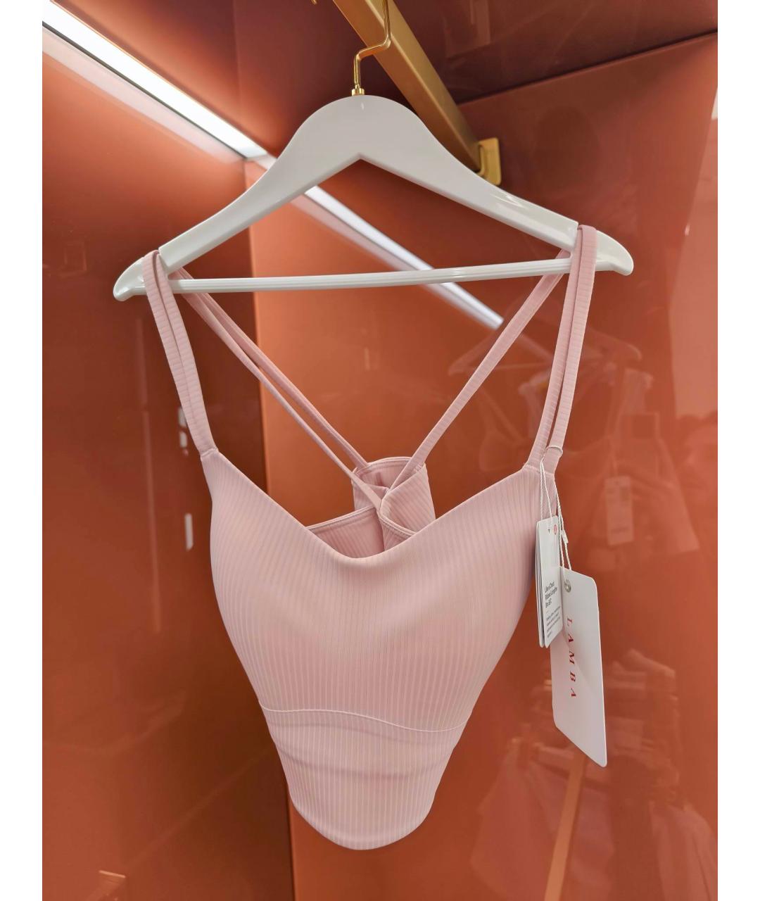 Lululemon Розовая синтетическая майка, фото 5