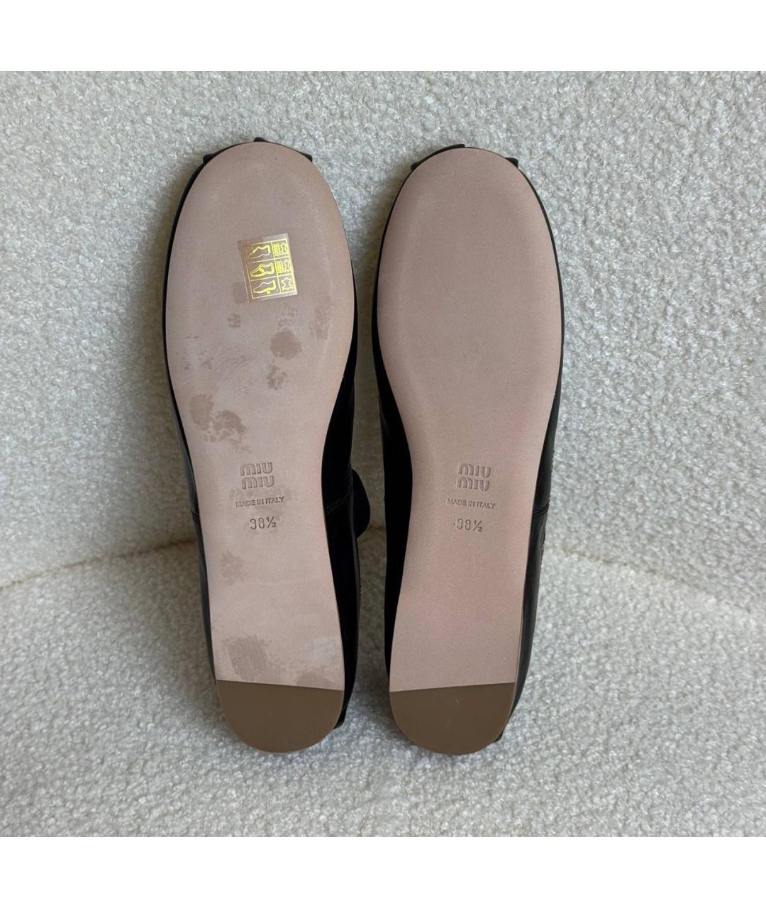 MIU MIU Черные кожаные балетки, фото 4