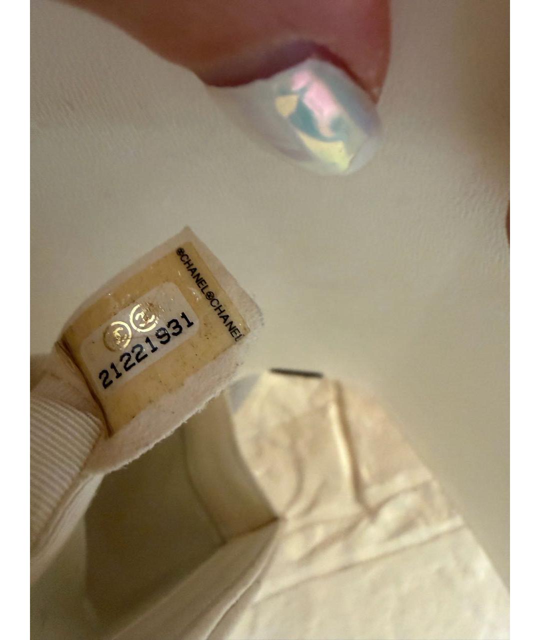 CHANEL Белая кожаная сумка через плечо, фото 6