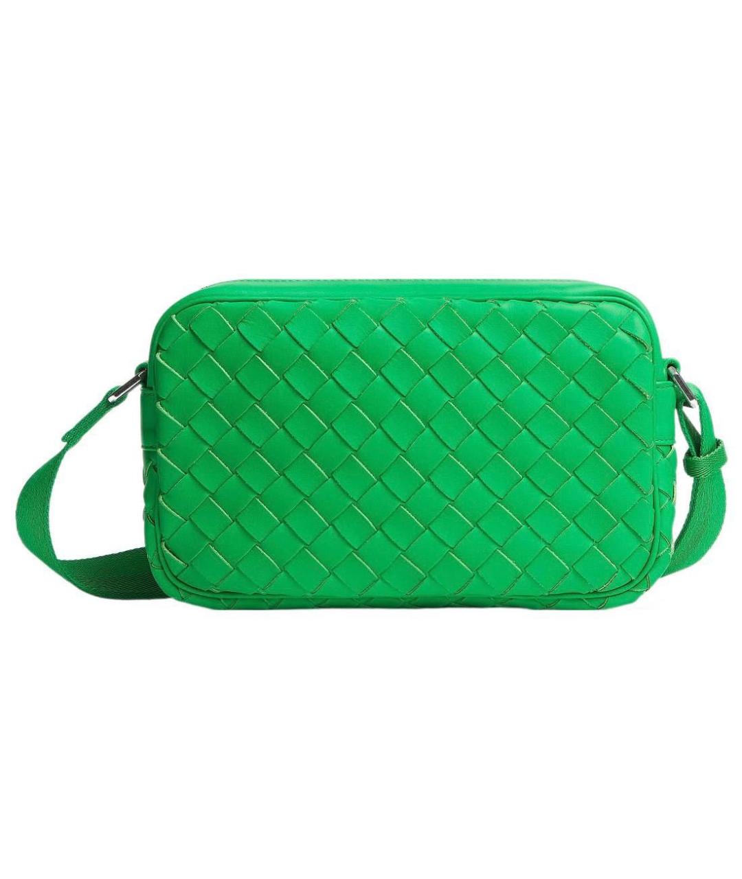 BOTTEGA VENETA Зеленая кожаная сумка на плечо, фото 1