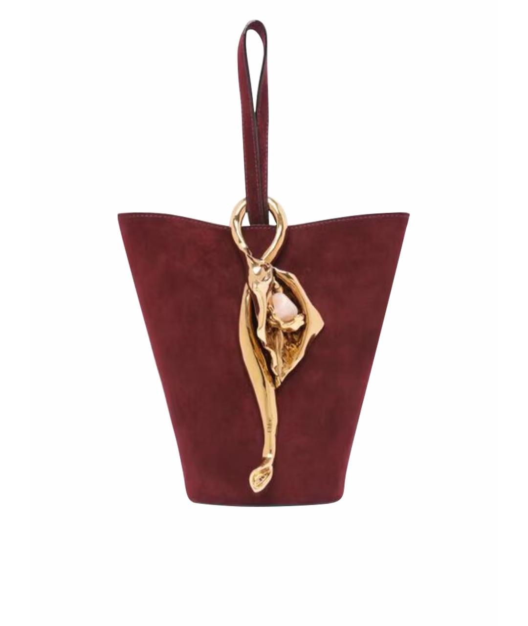 CHLOE Бордовая кожаная сумка с короткими ручками, фото 1