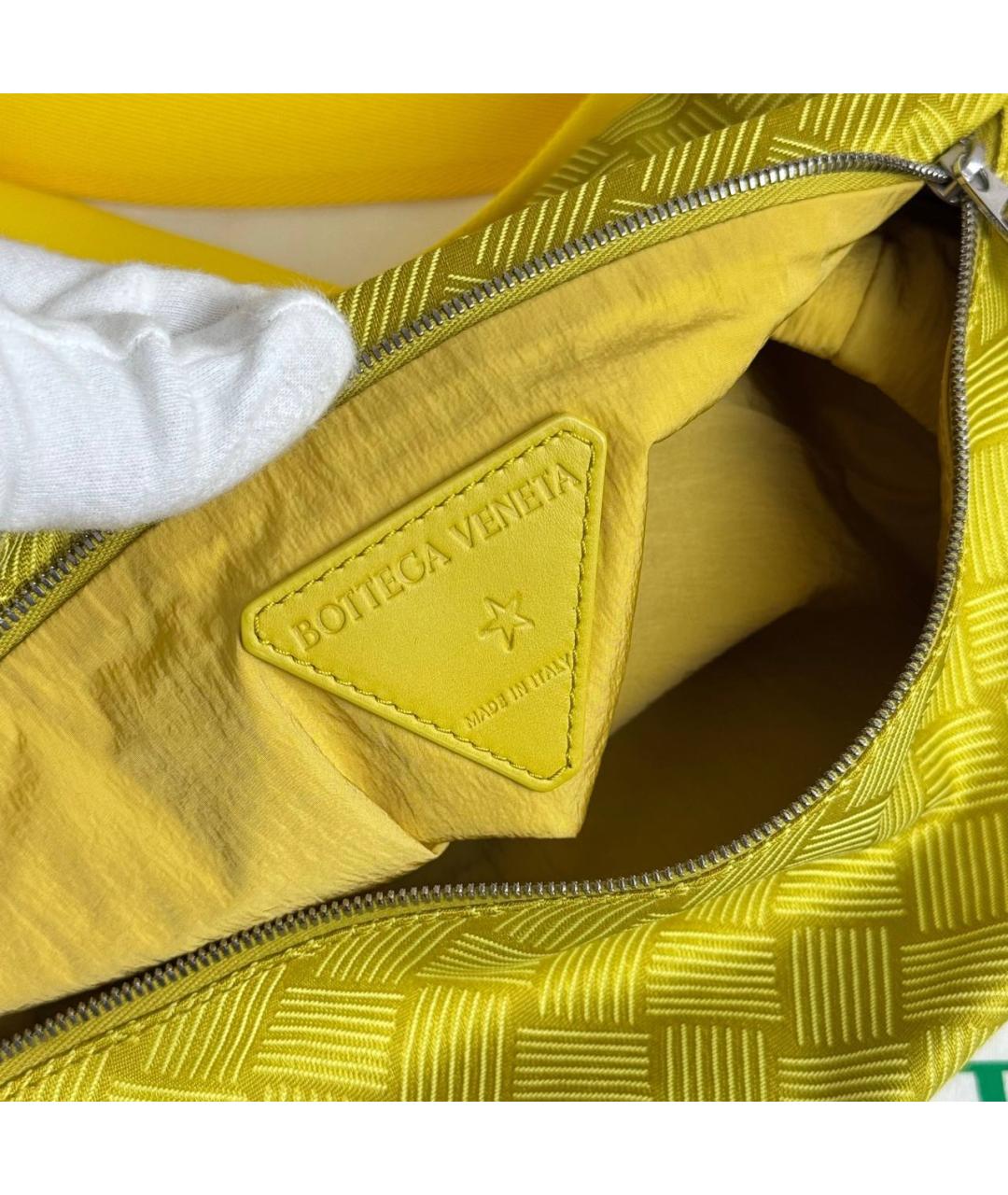 BOTTEGA VENETA Желтая тканевая поясная сумка, фото 3