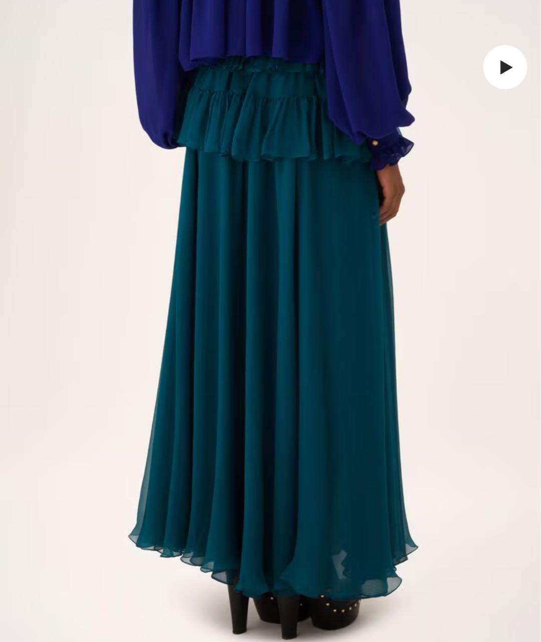 CHLOE Бирюзовая юбка макси, фото 3