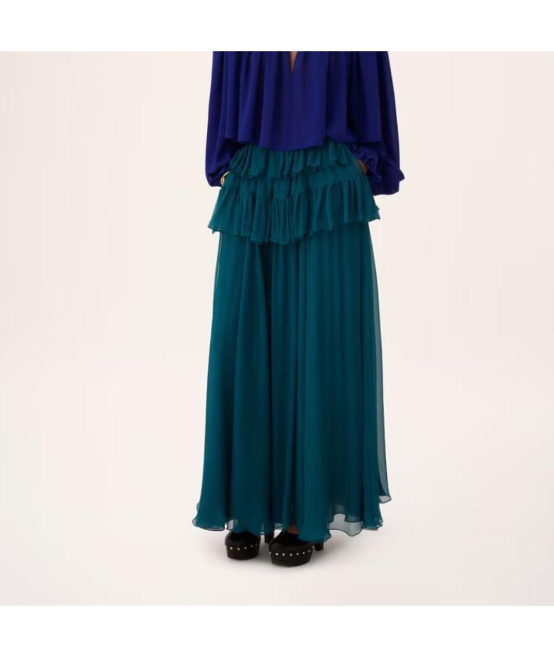 CHLOE Бирюзовая юбка макси, фото 2
