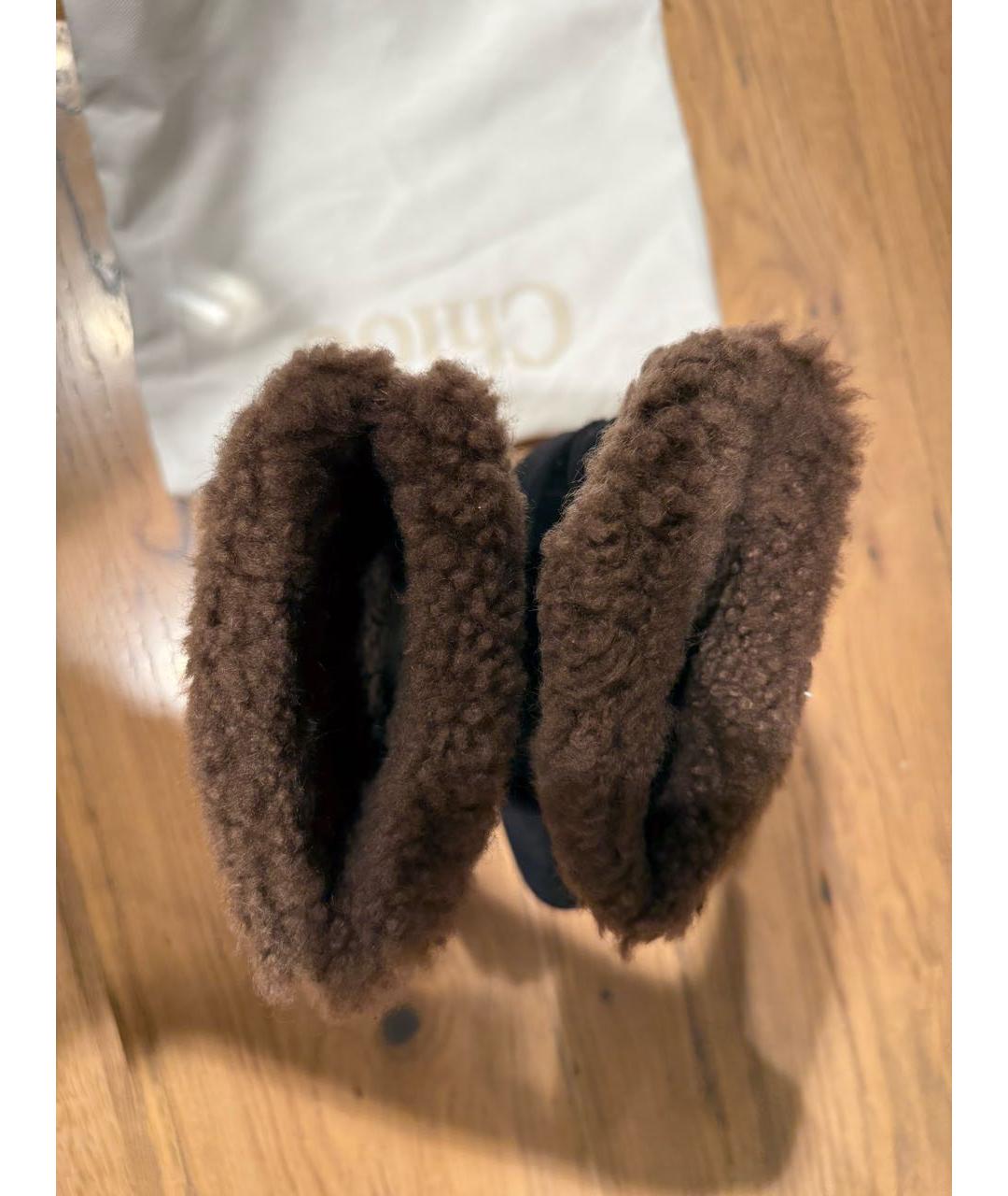 CHLOE Темно-синие замшевые полусапоги, фото 3