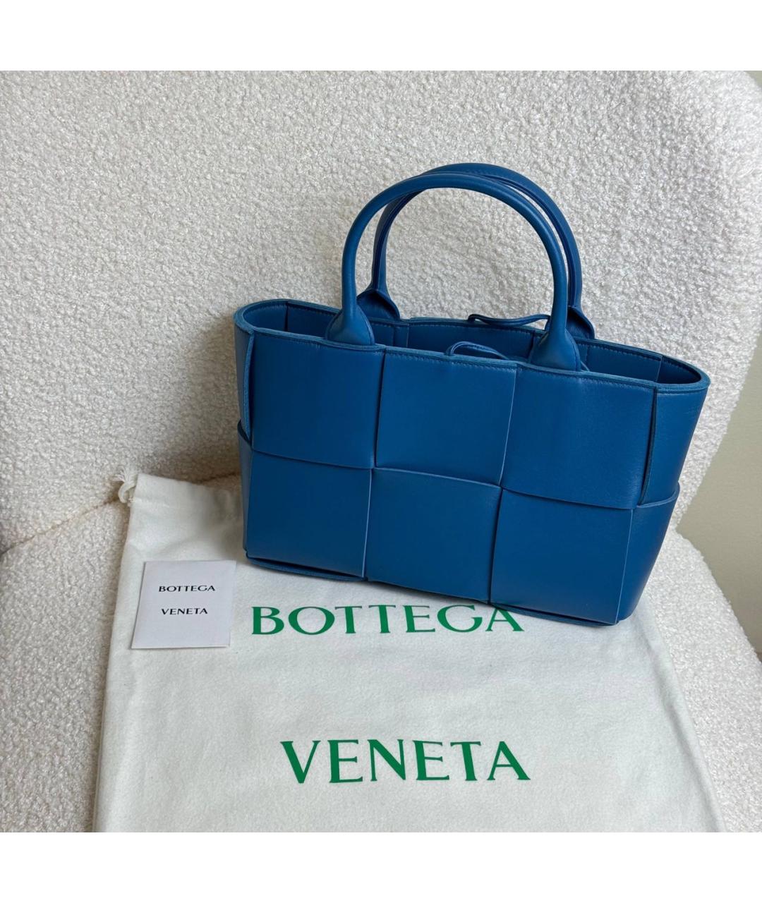 BOTTEGA VENETA Синяя кожаная сумка через плечо, фото 2