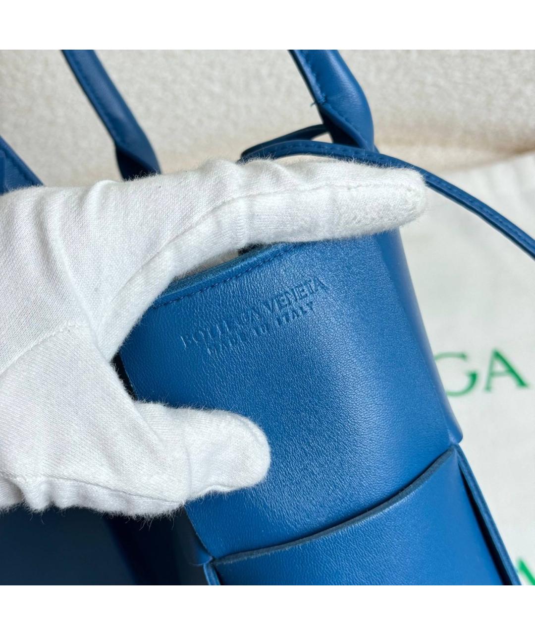 BOTTEGA VENETA Синяя кожаная сумка через плечо, фото 6
