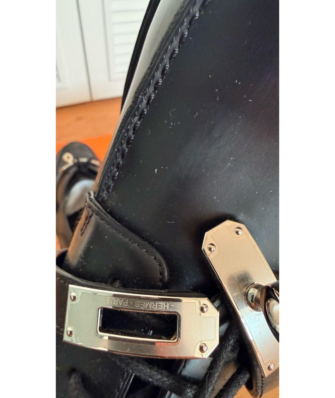 HERMES Черные кожаные брогги и оксфорды, фото 6