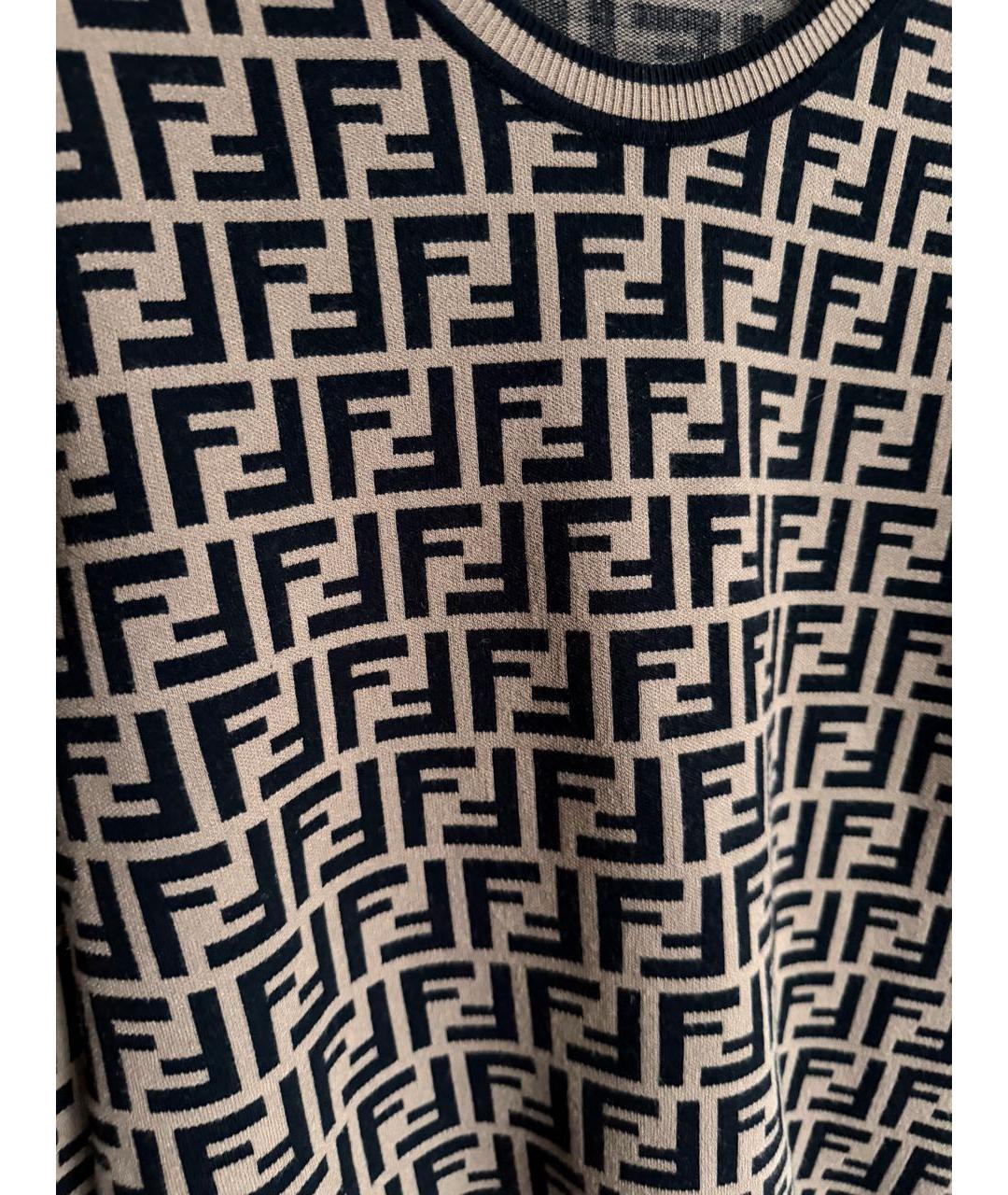 FENDI Коричневый кашемировый джемпер / свитер, фото 4