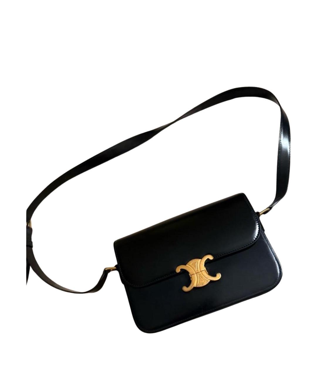 CELINE Черная кожаная сумка через плечо, фото 1