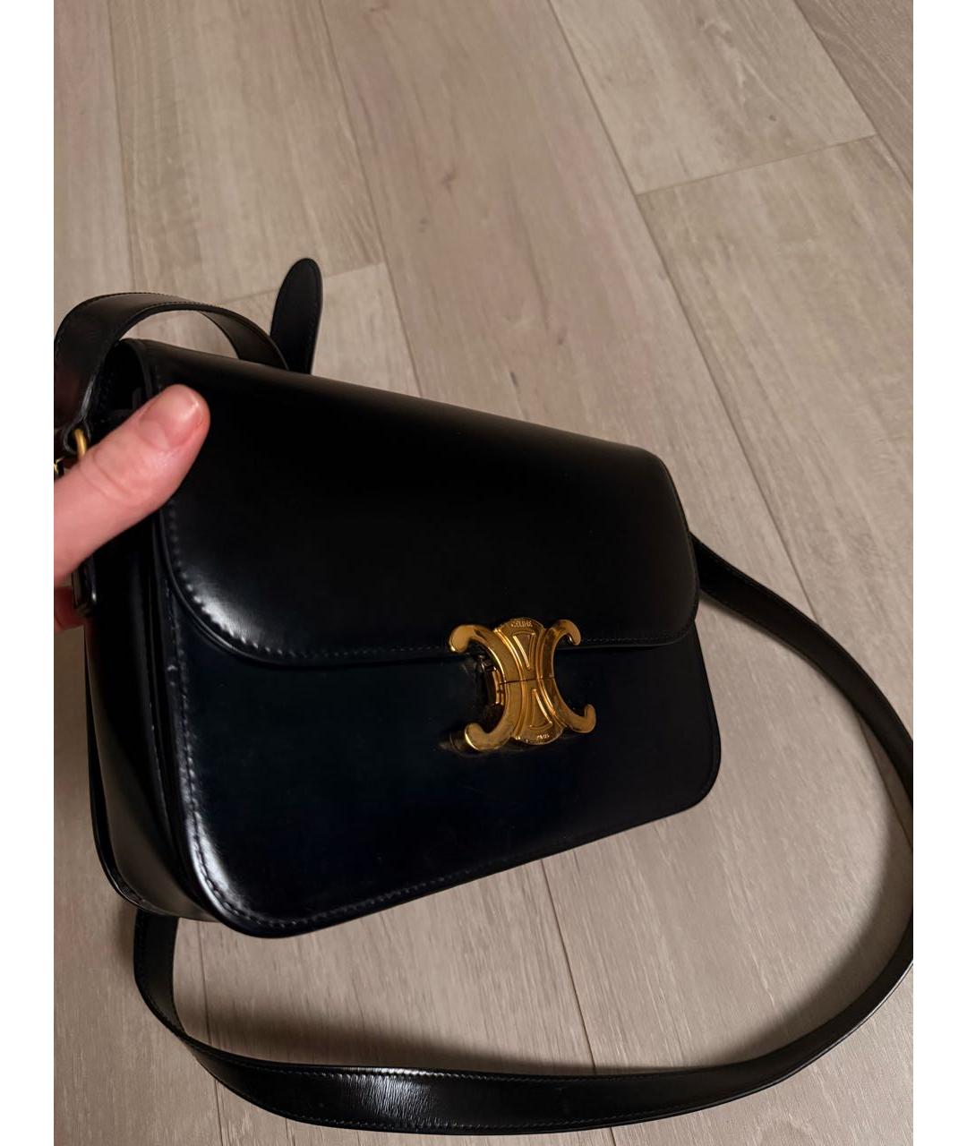 CELINE Черная кожаная сумка через плечо, фото 2