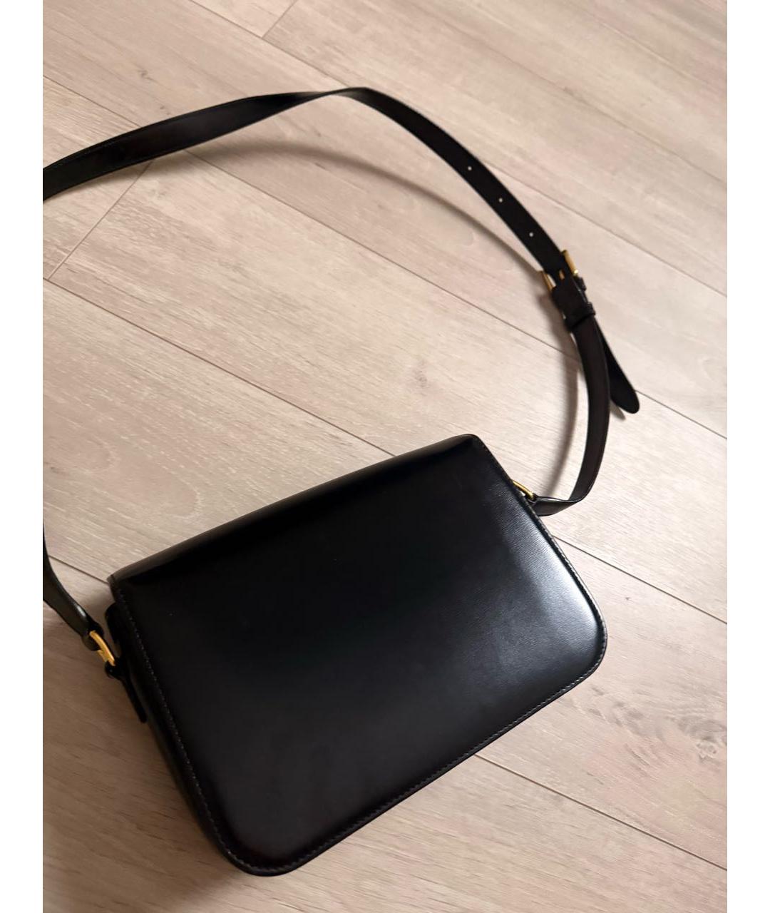 CELINE Черная кожаная сумка через плечо, фото 3