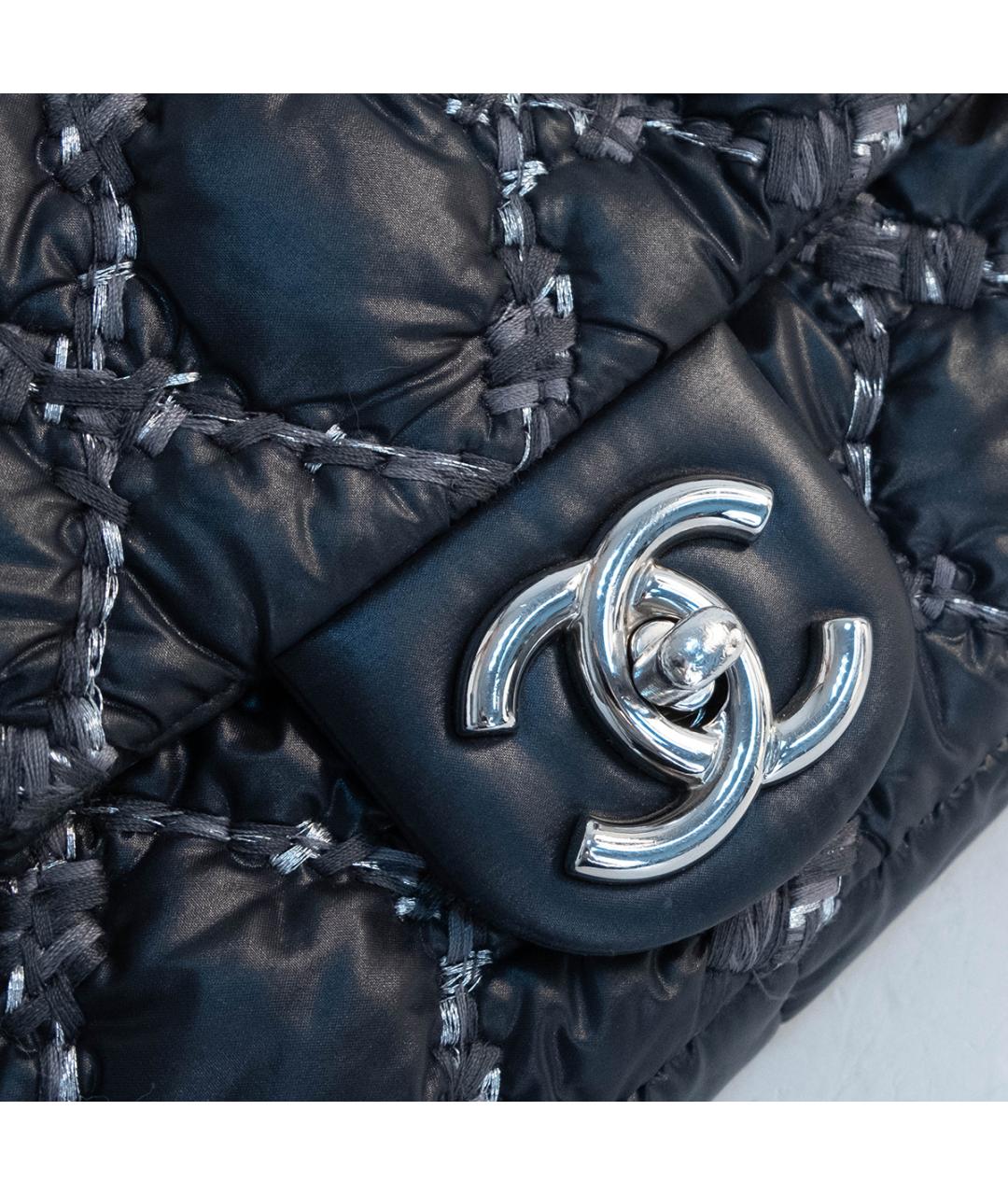 CHANEL Черная тканевая сумка через плечо, фото 4