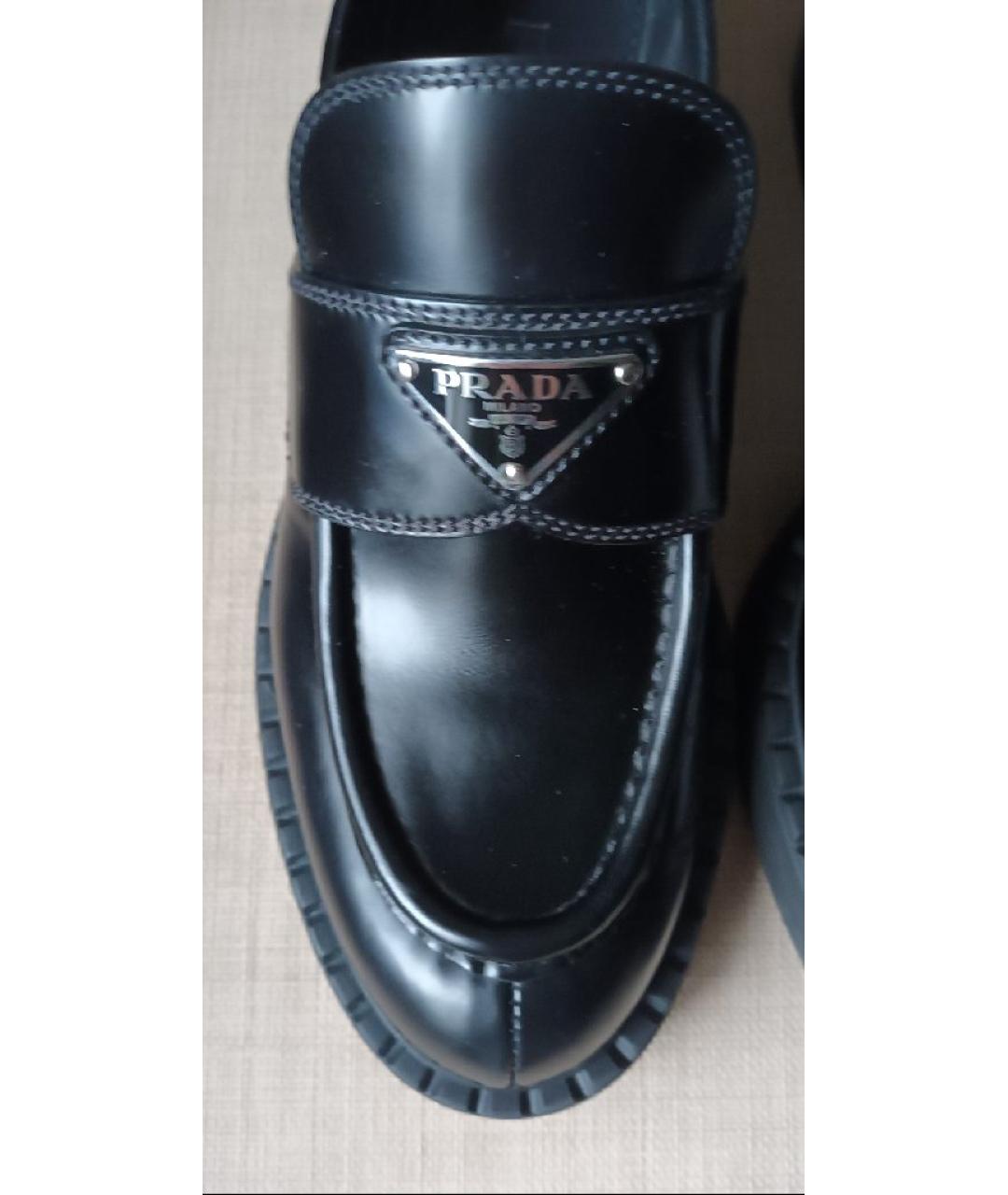 PRADA Черные кожаные лоферы, фото 3