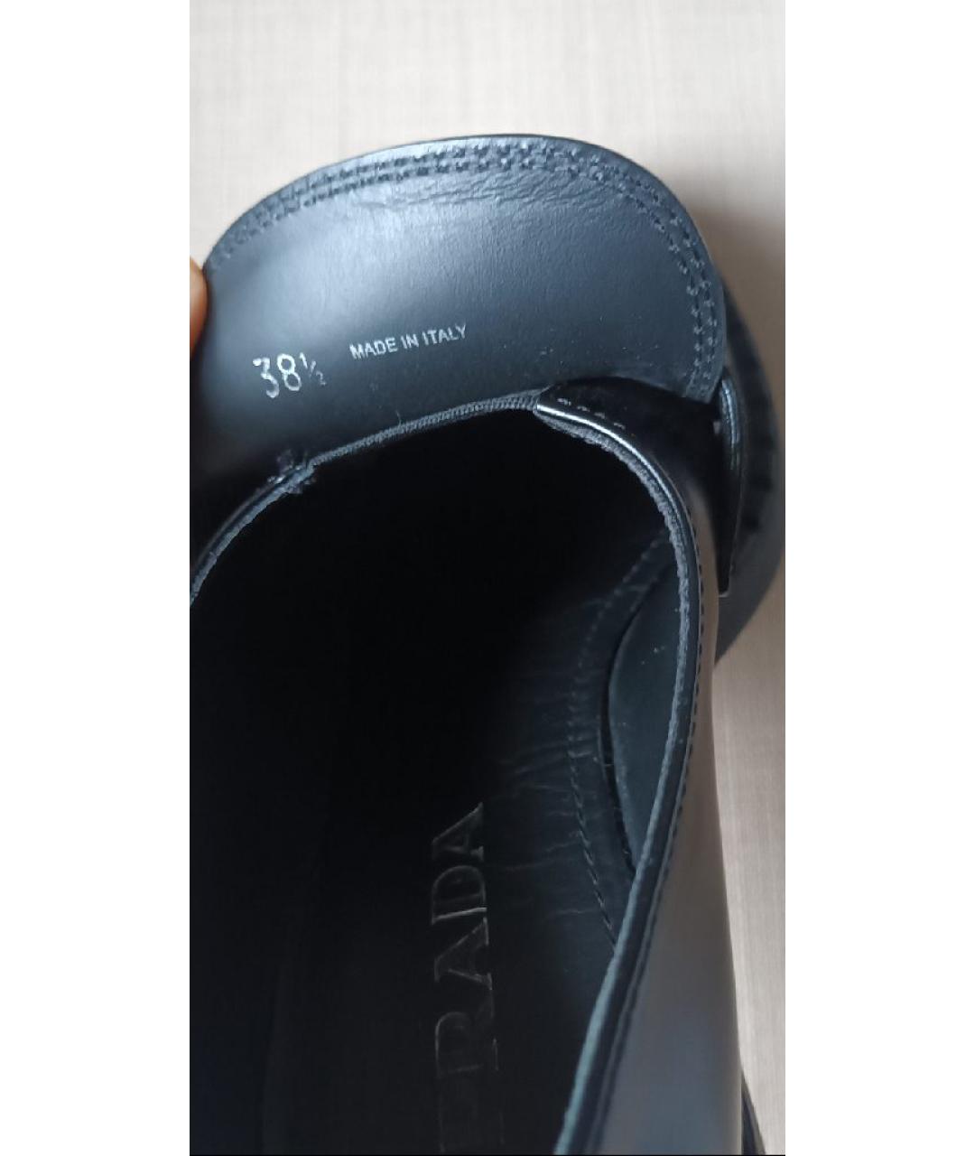 PRADA Черные кожаные лоферы, фото 9