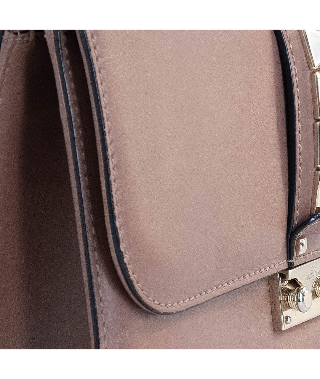 VALENTINO Бежевая кожаная сумка через плечо, фото 5