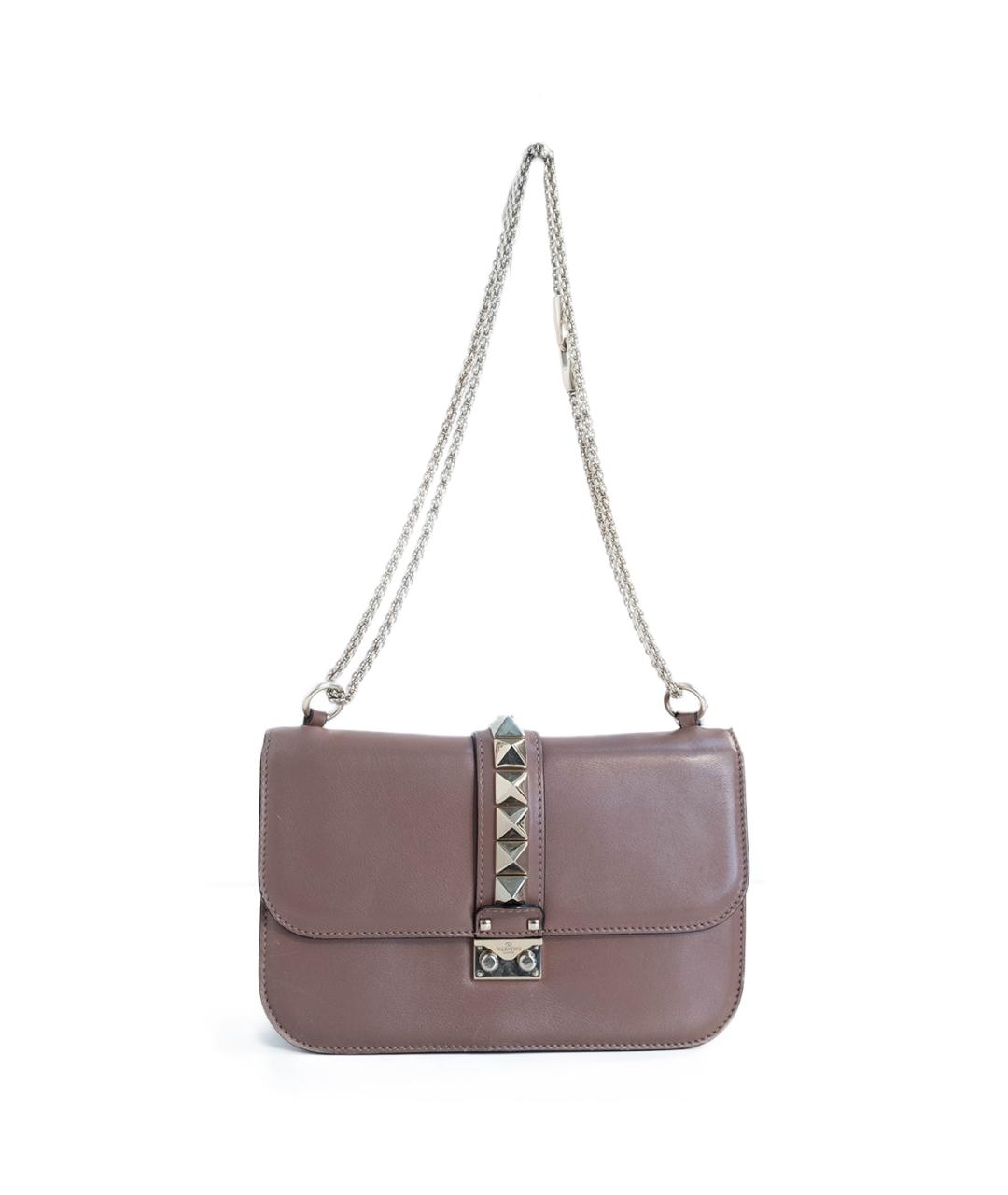 VALENTINO Бежевая кожаная сумка через плечо, фото 6