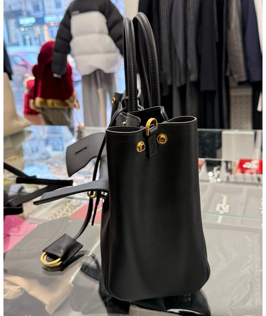 BALENCIAGA Черная кожаная сумка с короткими ручками, фото 3