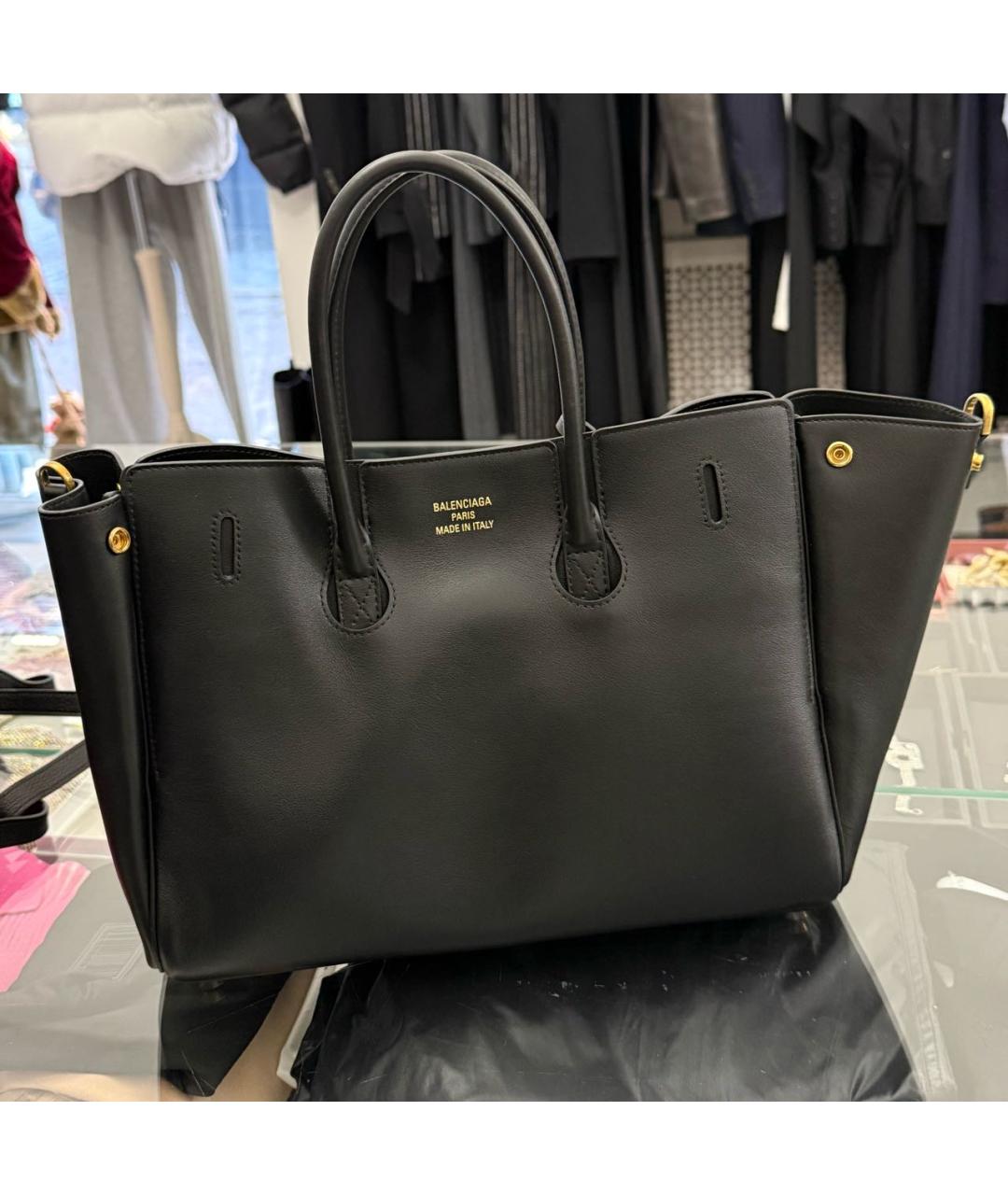 BALENCIAGA Черная кожаная сумка с короткими ручками, фото 4